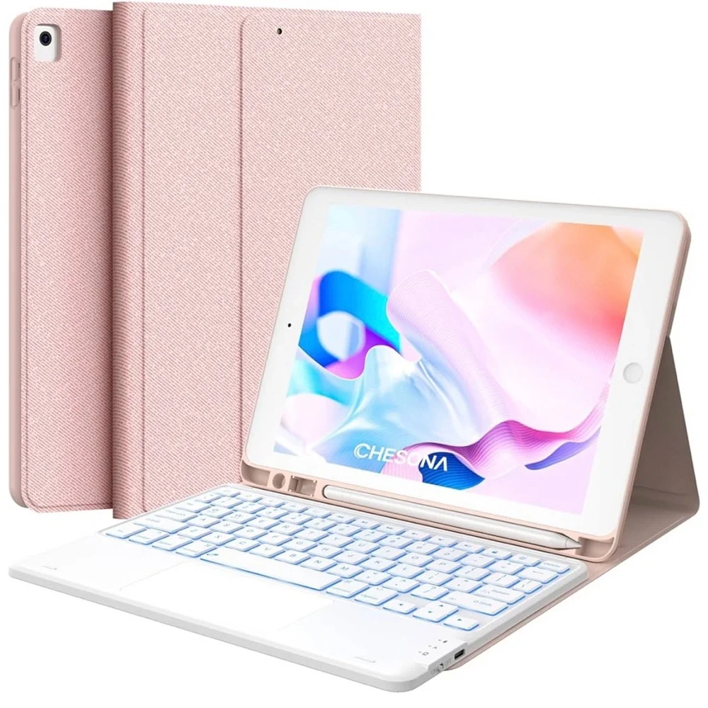 Pink Tablet Case with Keyboard